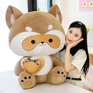 Cute raccoon plush toy giant stuffed animal soft doll with heart pillow for kids gift.
