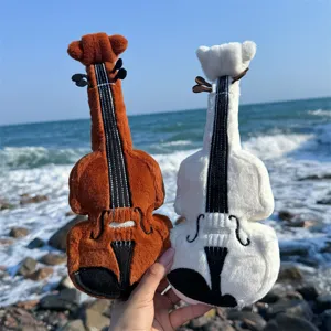 Peluche coussin violon doux instrument de musique jouet cadeau créatif détails vue produit
