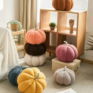 Cojines decorativos de peluche con forma de calabaza, suaves cojines de sofá, decoración nórdica.