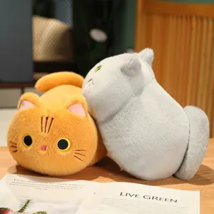 Cute plush cat toy set, soft stuffed animal kitten sleeping pillow doll gift for kids.