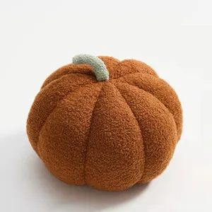 Cojín de peluche con forma de calabaza para sofá, cojín suave decorativo para cama.