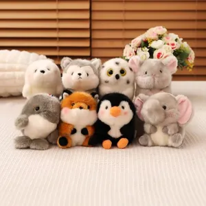 Cute plush animal keychain set cartoon mini toys soft pendant lovely bag charm gifts