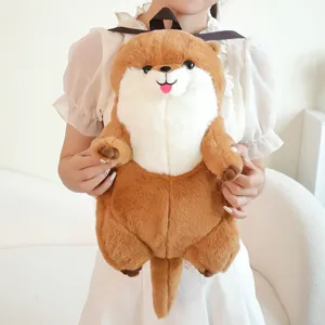 Zaino in peluche di lontra carina morbido animale di peluche borsa per bambini adulti