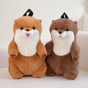 Simpatico zaino in peluche di lontra marina bambola morbida giocattolo regalo all'ingrosso