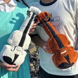 Coussin violon simulation en peluche poupée instrument de musique cadeau pour mélomanes