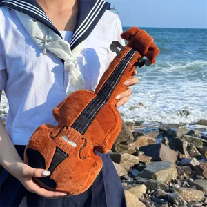 Joli coussin violon en peluche jouet d'instrument de musique rembourré pour cadeau.