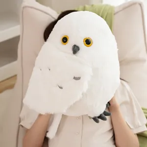 Peluche de búho blanco, suave muñeco de peluche con detalles realistas, regalo lindo.