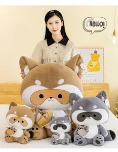 Cute heart raccoon plush toy soft stuffed animal doll for kids gift home decor wholesale.