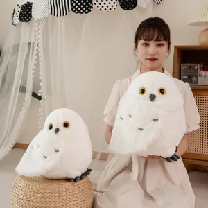 Lindo peluche de búho blanco animal de peluche suave pájaro mágico muñeca regalo
