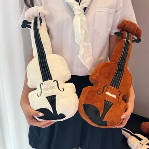 Coussin violon en peluche jouet musical creatif doux et mignon pour les melomanes
