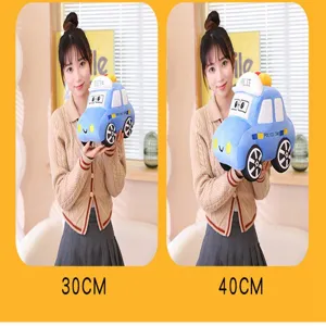 Cute cartoon police car plush toy soft stuffed doll for kids gift 30cm and 40cm size