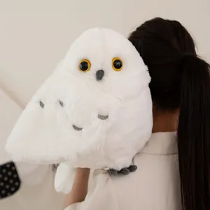 Peluche suave de búho nival blanco, adorable muñeco de peluche de búho mágico para regalo.