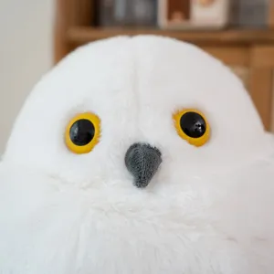 Peluche de buho blanco suave animal de peluche ave magica muneca lindo regalo para ninos