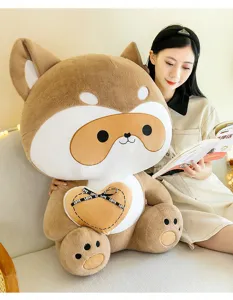Cute raccoon plush toy with heart pillow soft stuffed animal doll wonderful gift for kids