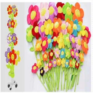 Peluche girasole smiley colorati, simpatiche bambole di fiori per regali di bambini e feste.