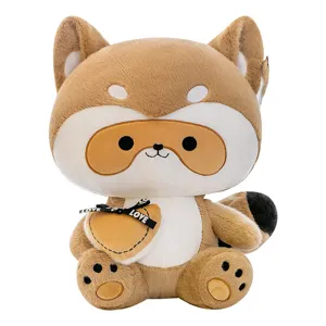 Cute raccoon plush toy with heart pillow soft stuffed animal gift for kids and toddlers.