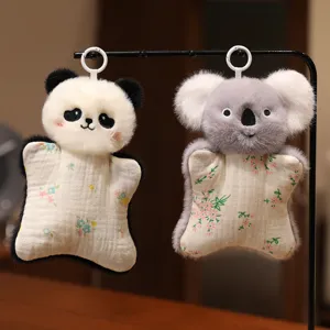 Süßes Cartoon Tier Plüschtier Tragbarer Hängering Baby Beruhigungspuppe Gestopftes Koala Panda Kaninchen Capybara Spielzeug Geschenk
