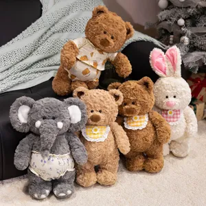 Cute plush toys stuffed animals cute bear elephant bunny plushies soft doll kids gift
