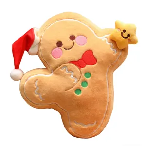 Simpatico Peluche Omino di Pan di Zenzero di Natale con Cappello Morbida Bambola Regalo