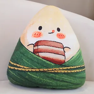 Cute Zongzi Plush Pillow Cartoon Meat Dumpling Cushion Soft Stuffed Toy for Home Decor