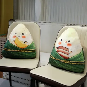Cute cartoon Zongzi plush pillow creative triangle stuffed cushion home decor soft toy detail view