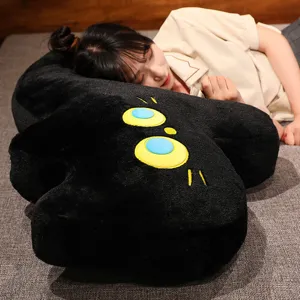 Cojín de peluche de gato negro suave almohada lindo animal de peluche muñeca sofá decoración regalo