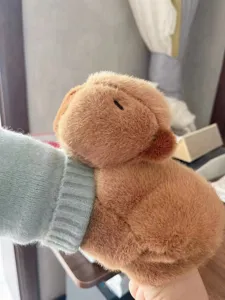 Cute plush capybara slap bracelet soft stuffed animal wrist toy cozy cute accessory decorative band