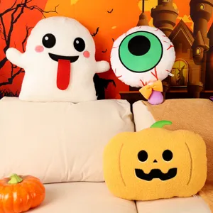 Halloween Citrouille Fantôme Globe Oculaire Peluche Jouet Oreiller Mignon Rembourré Horreur Doux Coussin Créatif Vacances Fête Décoration Cadeau