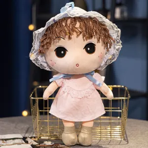 Süße pastorale Prinzessin Plüschpuppe Spielzeug mit Kleid und Hut für Kinder Geschenk.