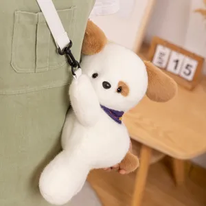 Sac bandoulière mignon chiot en peluche avec sangle,sac à dos chien en peluche pour enfants.