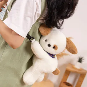 Joli sac à dos en peluche chien de dessin animé doux animal pour enfants et usage quotidien