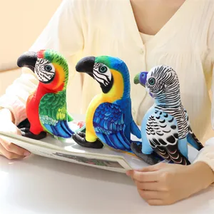 Realistic plush parrot toys simulation bird doll set soft stuffed animal gift for kids