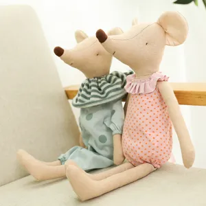 Cute polka dot mouse plush toy soft doll children stuffed animal gift decoration