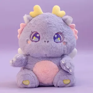 Adorable purple dragon plush toy stuffed animal soft comforting doll for children gift