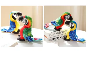 Cute simulation parrot plush toys, colorful stuffed animal doll gifts for kids and home decor.