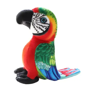 Colorful parrot plush toy, realistic stuffed bird doll, soft children gift home decor.