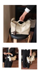 Gran capacidad bolso cruzado casual retro para mujer, elegante bolso de mano con estilo.