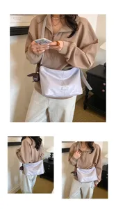 Bolso cruzado informal vintage de gran capacidad para mujer, tote minimalista.