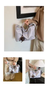 Espacioso bolso de hombro hobo retro informal para mujer bolso tote minimalista de gran capacidad