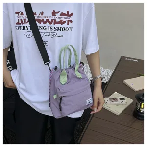 Sac seau à cordon grande capacité décontracté pour femme, sac bandoulière de style coréen.
