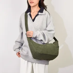 Stijlvolle corduroy schoudertas voor dames, casual crossbody tas voor dagelijks gebruik.