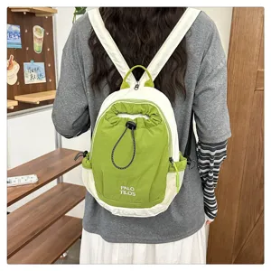 Casual contrast color backpack lightweight outdoor hiking travel small daypack for women