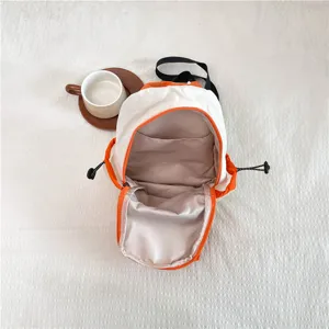 Orange and white colorblock outdoor backpack for hiking, camping, and travel lightweight.