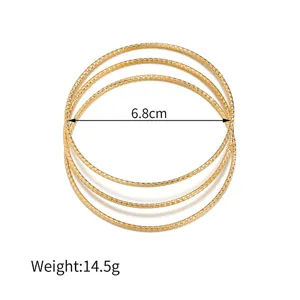 Minimalistische goldene mehrschichtige Armreifen Titanstahl Armband Damen Schmuck