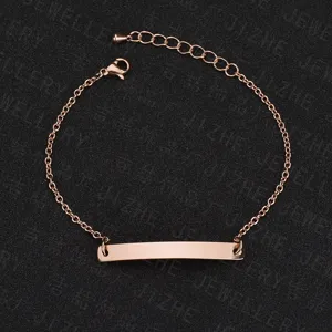 Roségold edelstahl blanko id armband für diy personalisierte gravure schmuck stück.