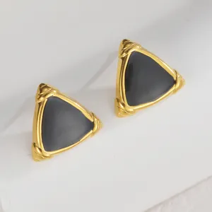 Minimalistischer Edelstahl Dreieck Ohrstecker Geometrisches Metall Galvanisiert Schick Tägliches Schmuckgeschenk Für Damen
