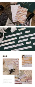 Vintage English quote sticker details, retro hot stamping scrapbooking decorative sticker set.