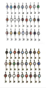 Vintage key pendant natural stone necklace retro court style sweater chain fashion items