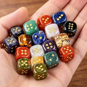Dado in pietra naturale multicolore pietra semi preziosa gioco set per decorazione