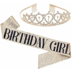 Geburtstag Party Strass Tiara Krone und Glitzer Schärfe Set Geburtstag Mädchen Details
